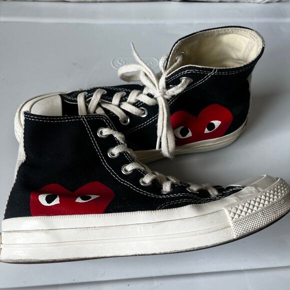 Comme de Garcons x Converse Lace Up Chuck Taylor Canvas High Top Sneaker 5/ 7 - Picture 5 of 7